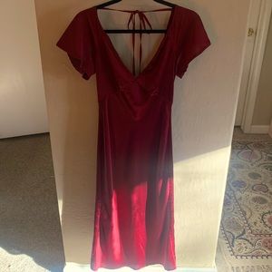 Charlie Holiday Maroon Red Silk Dress (XS)